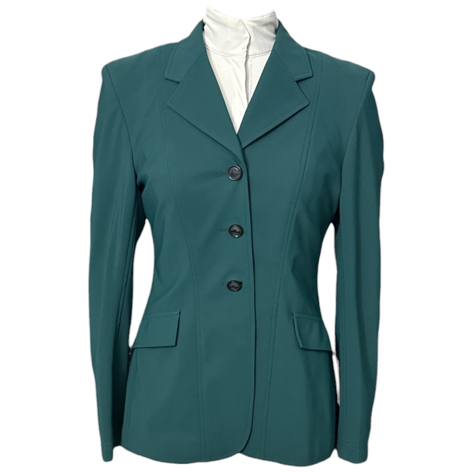 Grand Prix Ladies EQJ 3 Button Show Coat in Tech Fabric - Green / Size US 4 (10 R)