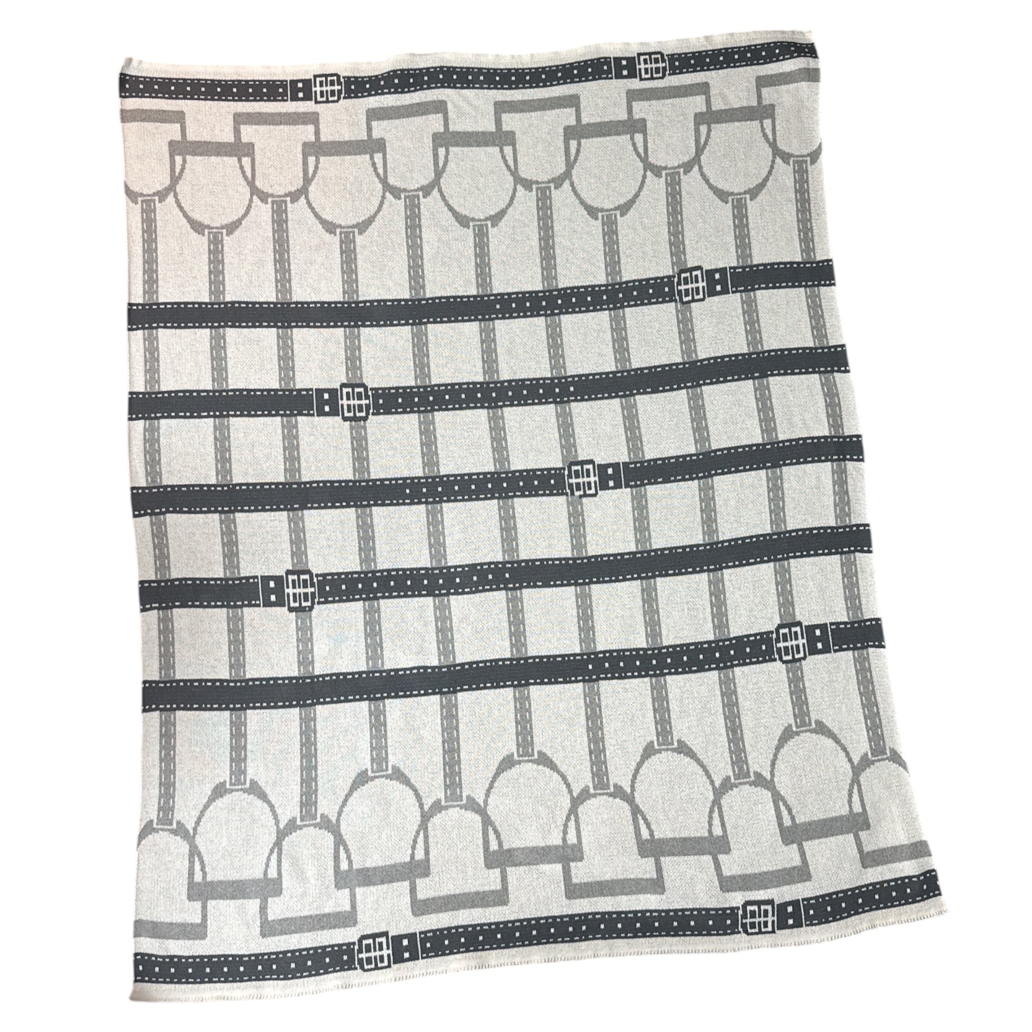 In 2 Green Stirrup Throw Blanket - Grey / One Size