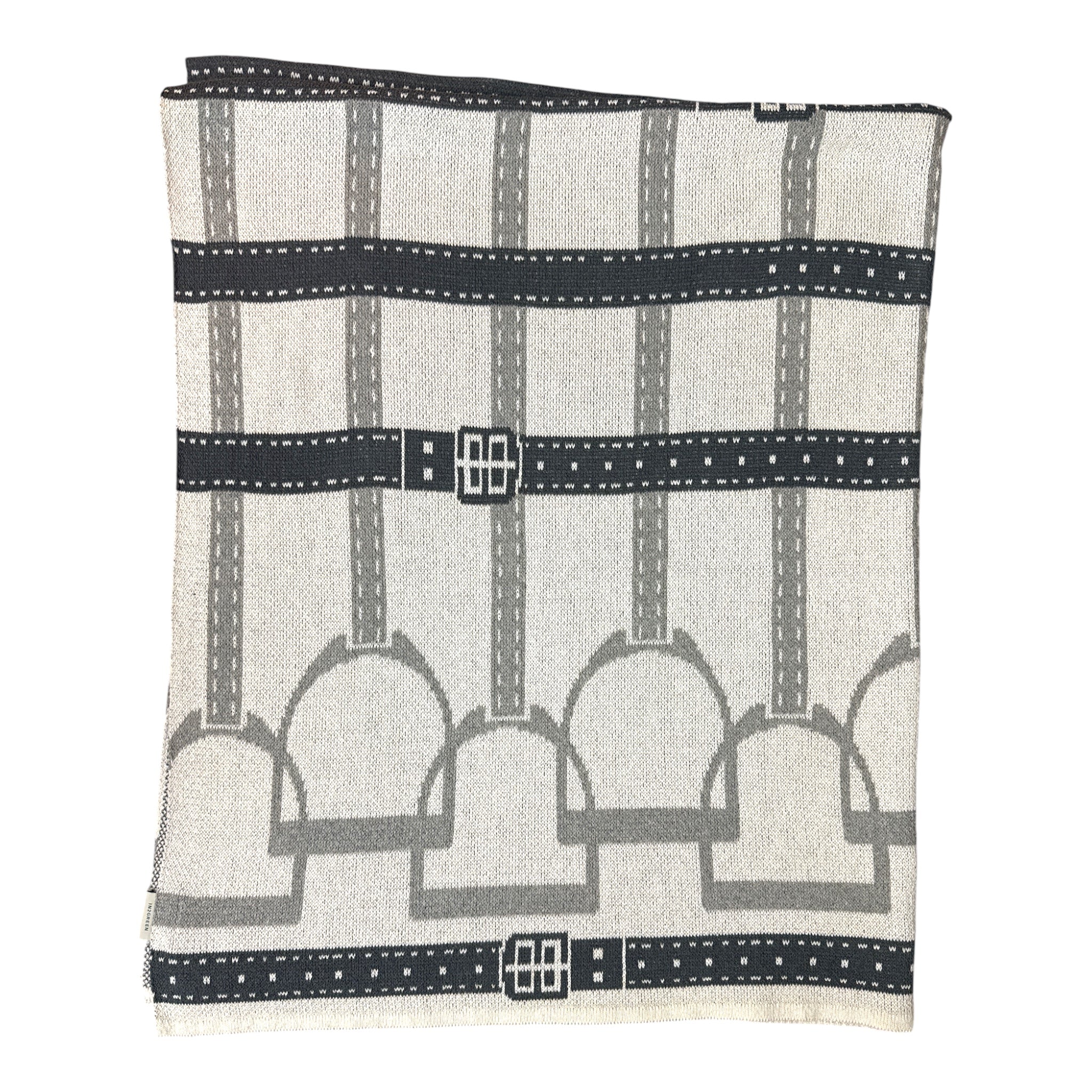 In 2 Green Stirrup Throw Blanket - Grey / One Size