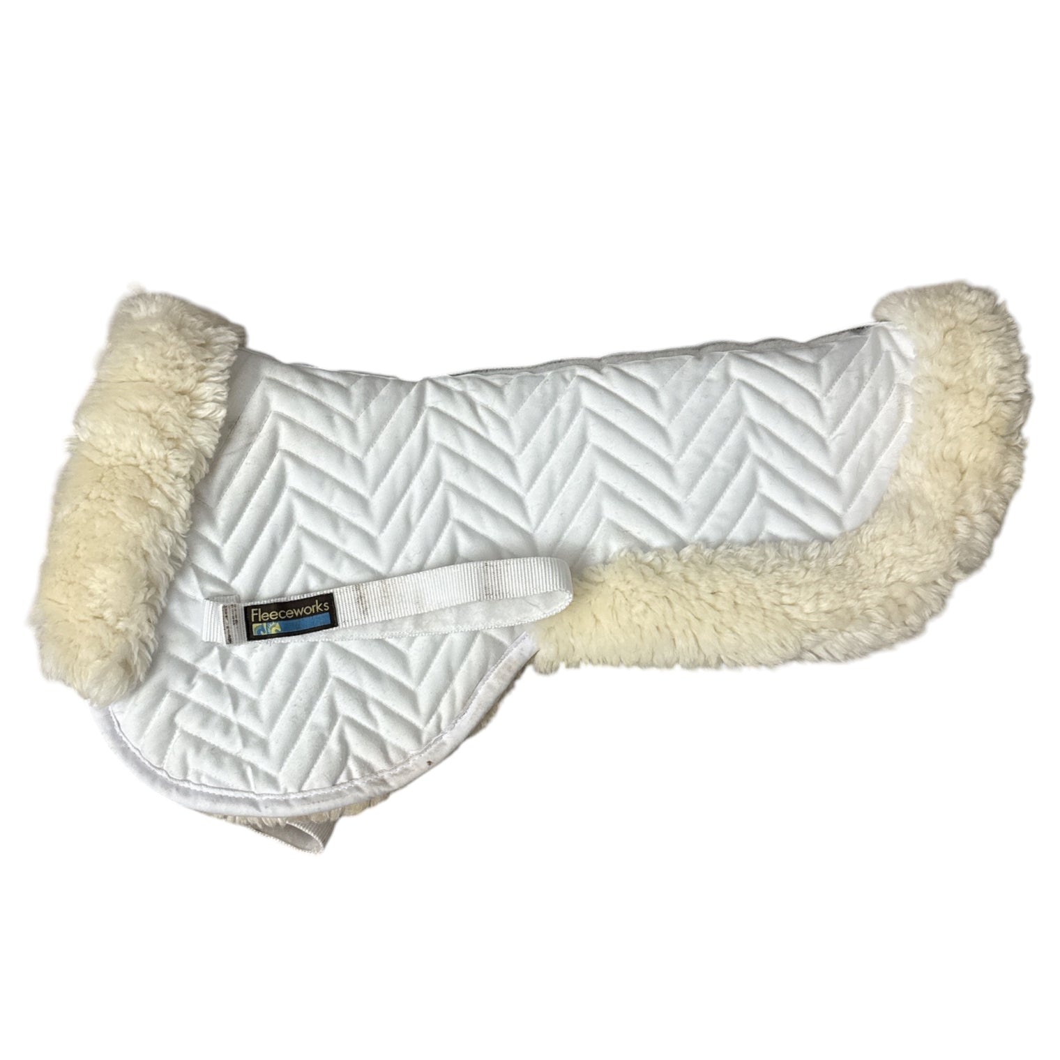 Fleeceworks Classic Half Pad with Rolled Edge - White / Size Medium