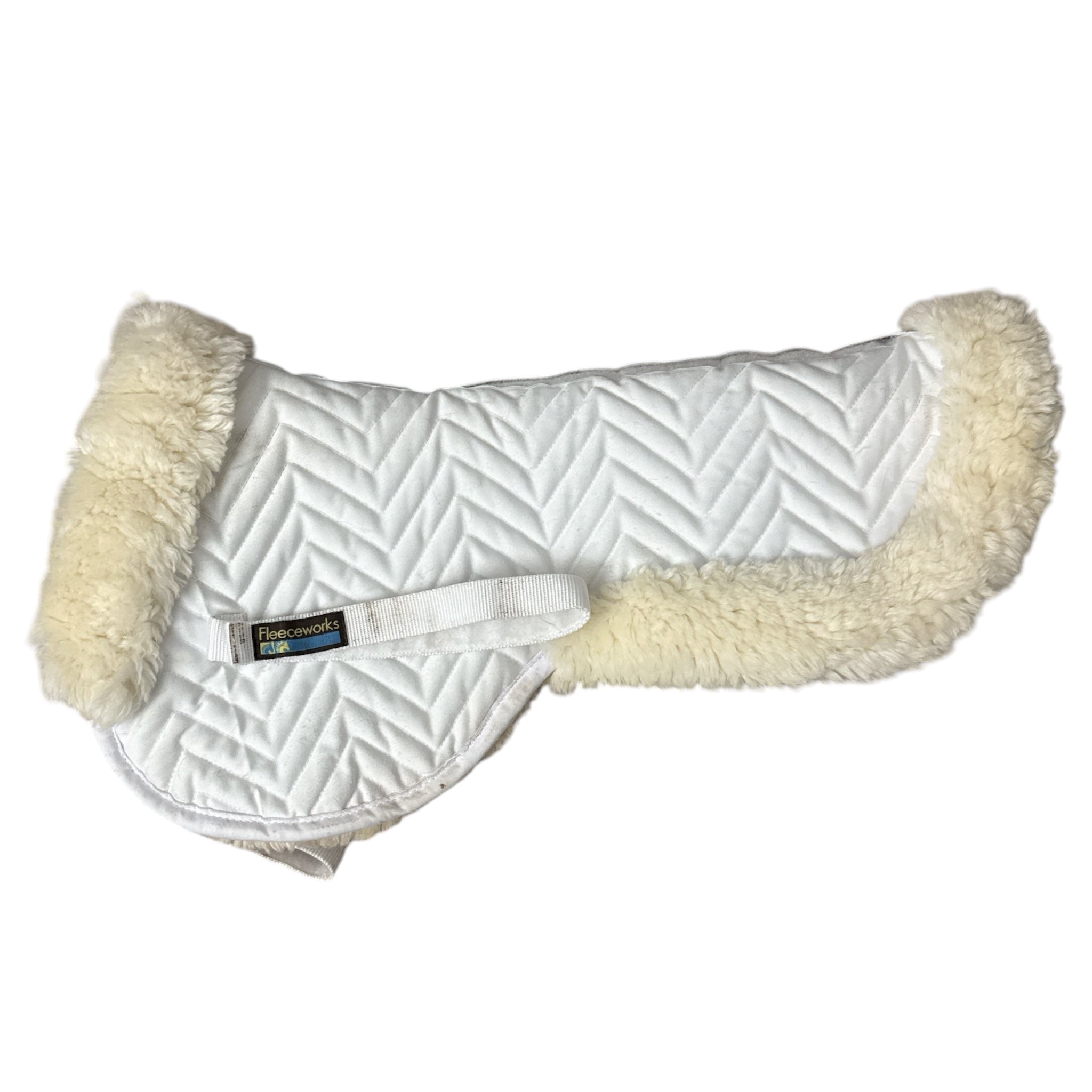 Fleeceworks Classic Half Pad with Rolled Edge - White / Size Medium