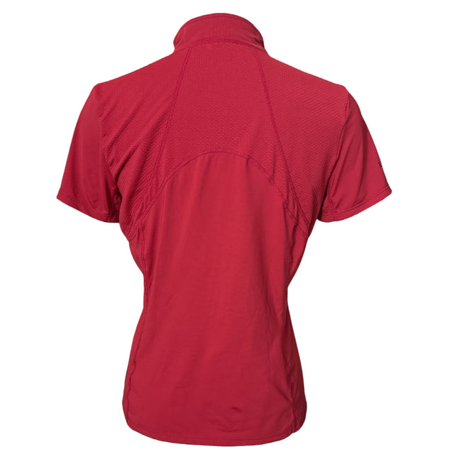 LeMieux Mia Mesh Short Sleeve Shirt - Berry Red/ Size US 8 (EU 40)