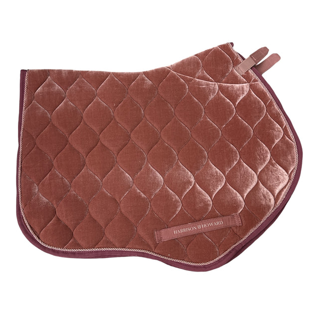 Harrison Howard Velvet Close Contact Saddle Pad - Salmon Pink NEW