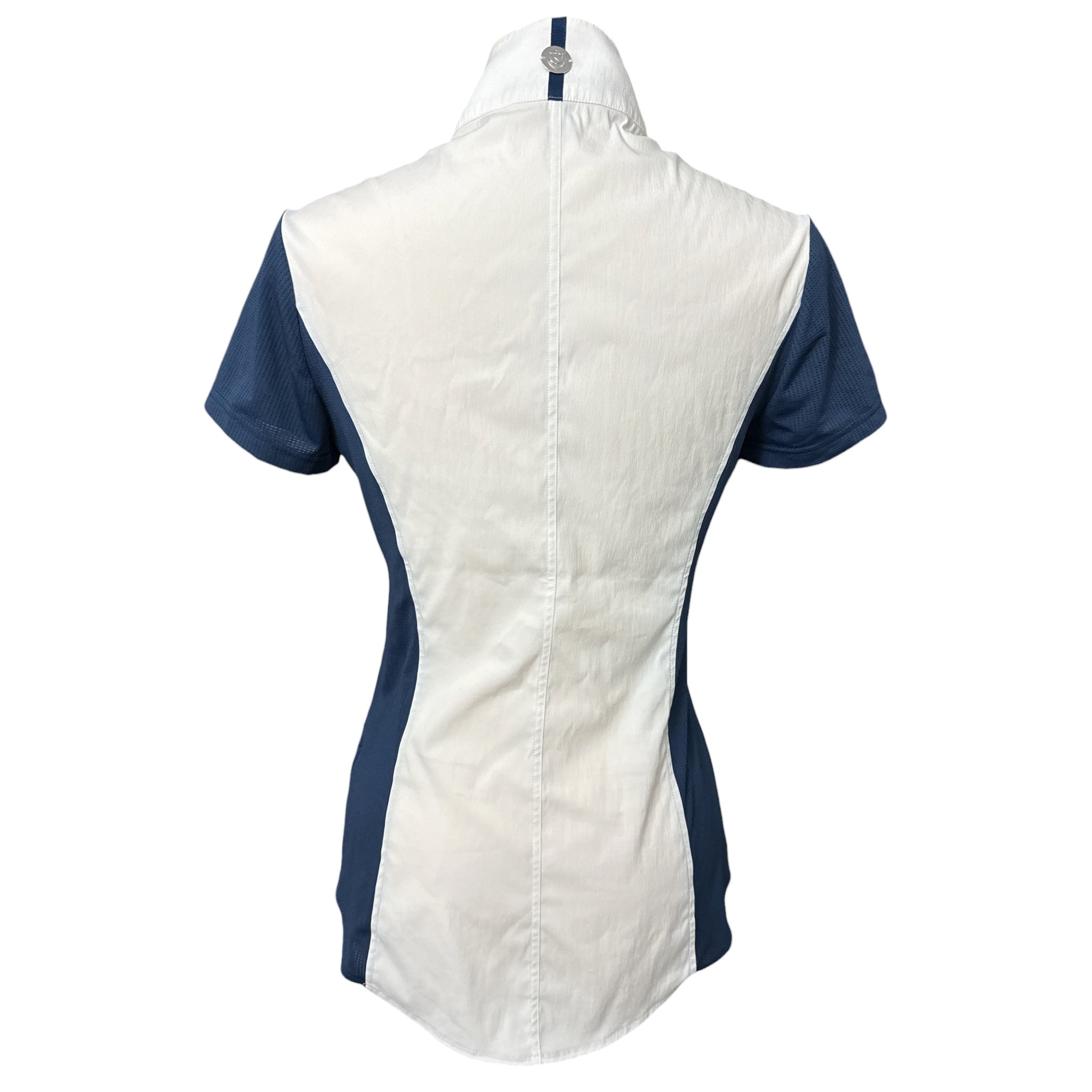Noel Asmar Equestrian Mesh Show Shirt - White/Blue Size XS