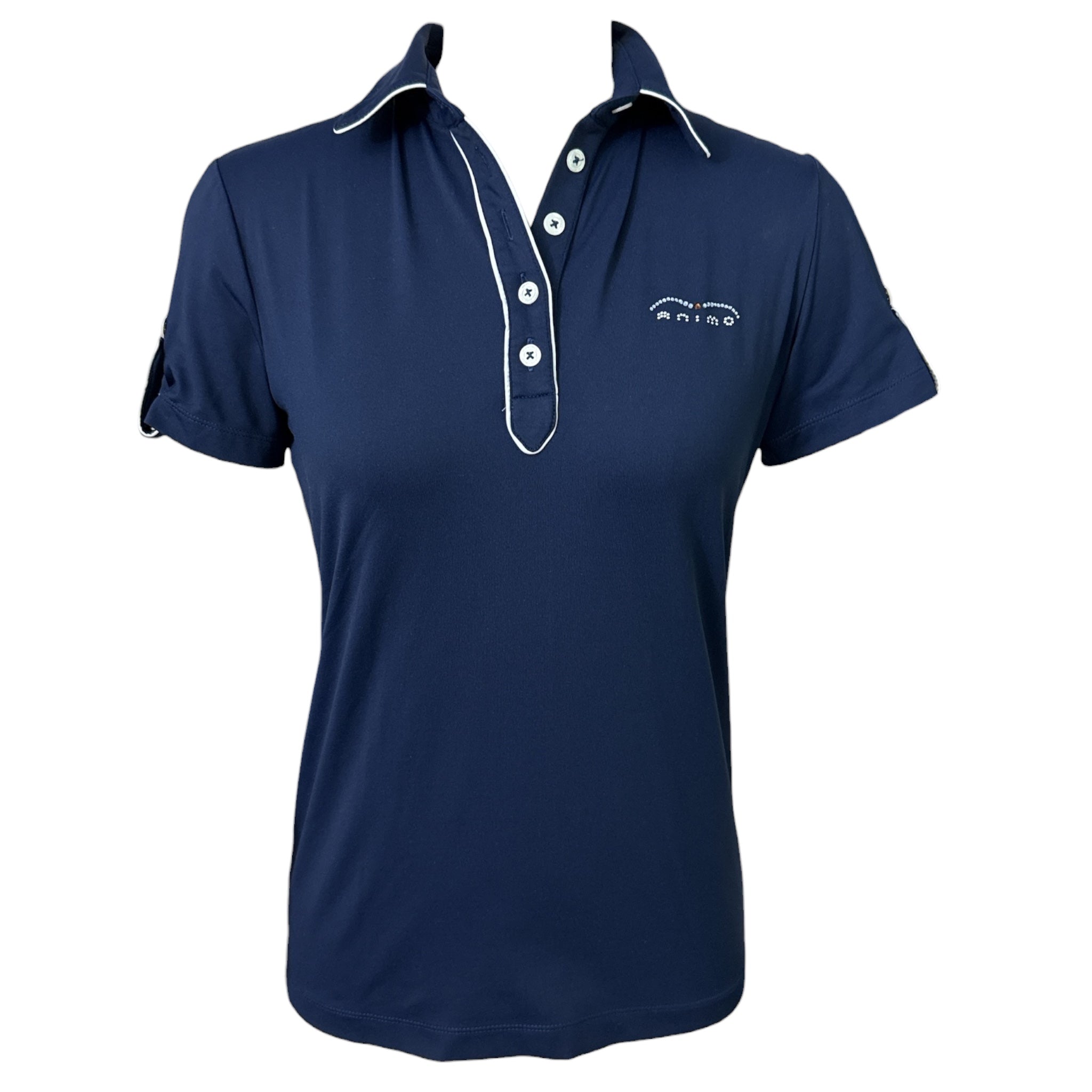 Animo Woman's Short Sleeve Polo Shirt - Navy Blue / Size IT 44 (US 10)