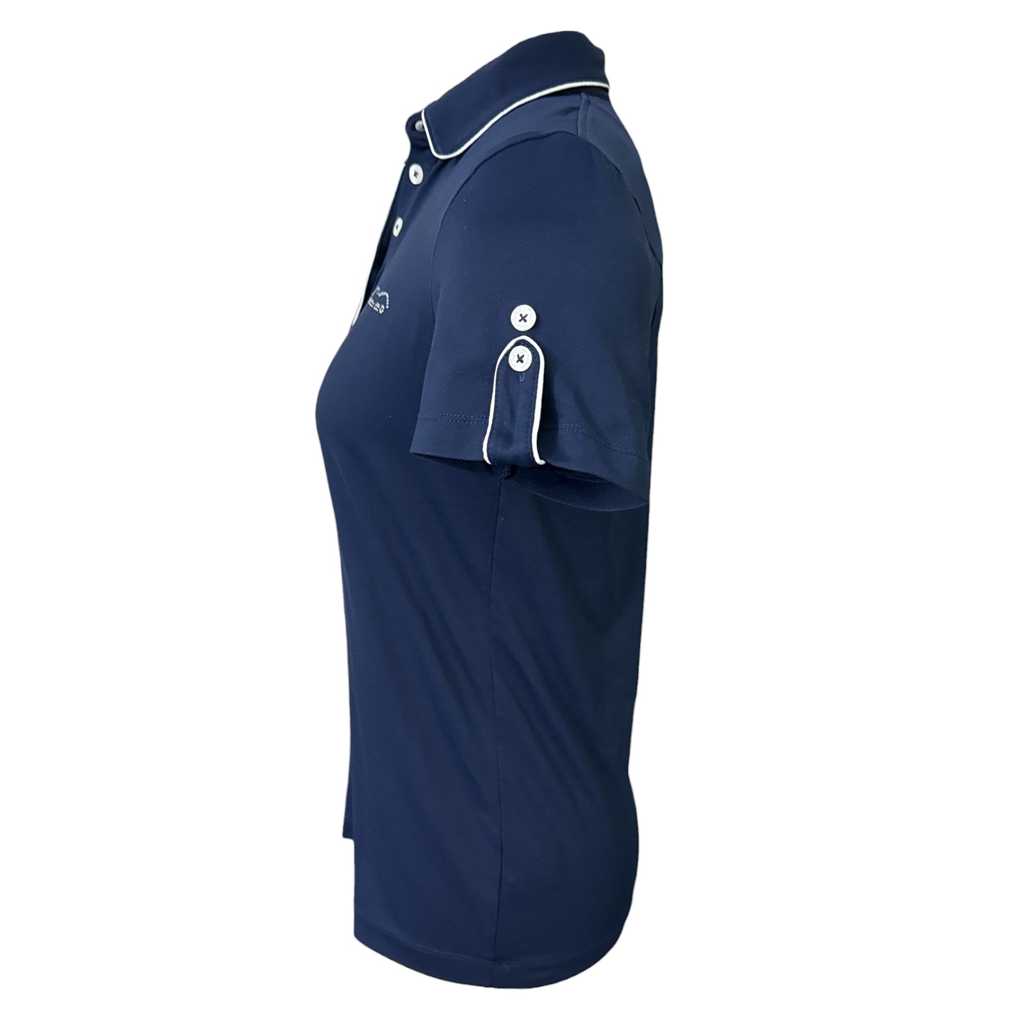 Animo Woman's Short Sleeve Polo Shirt - Navy Blue / Size IT 44 (US 10)