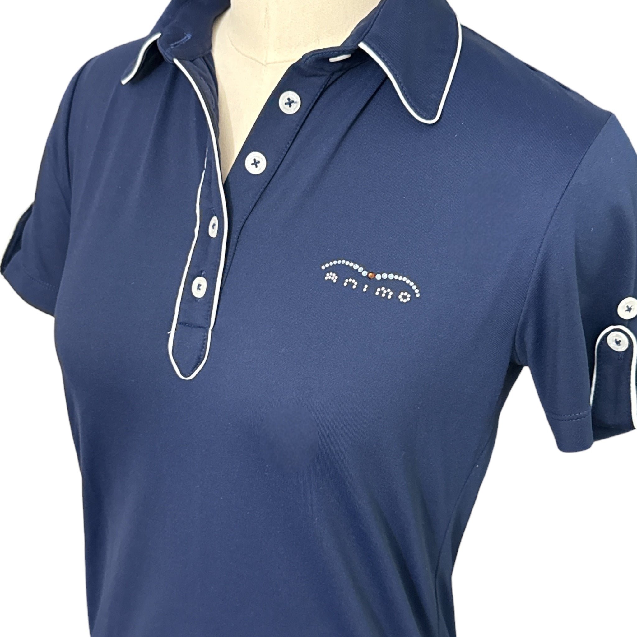Animo Woman's Short Sleeve Polo Shirt - Navy Blue / Size IT 44 (US 10)
