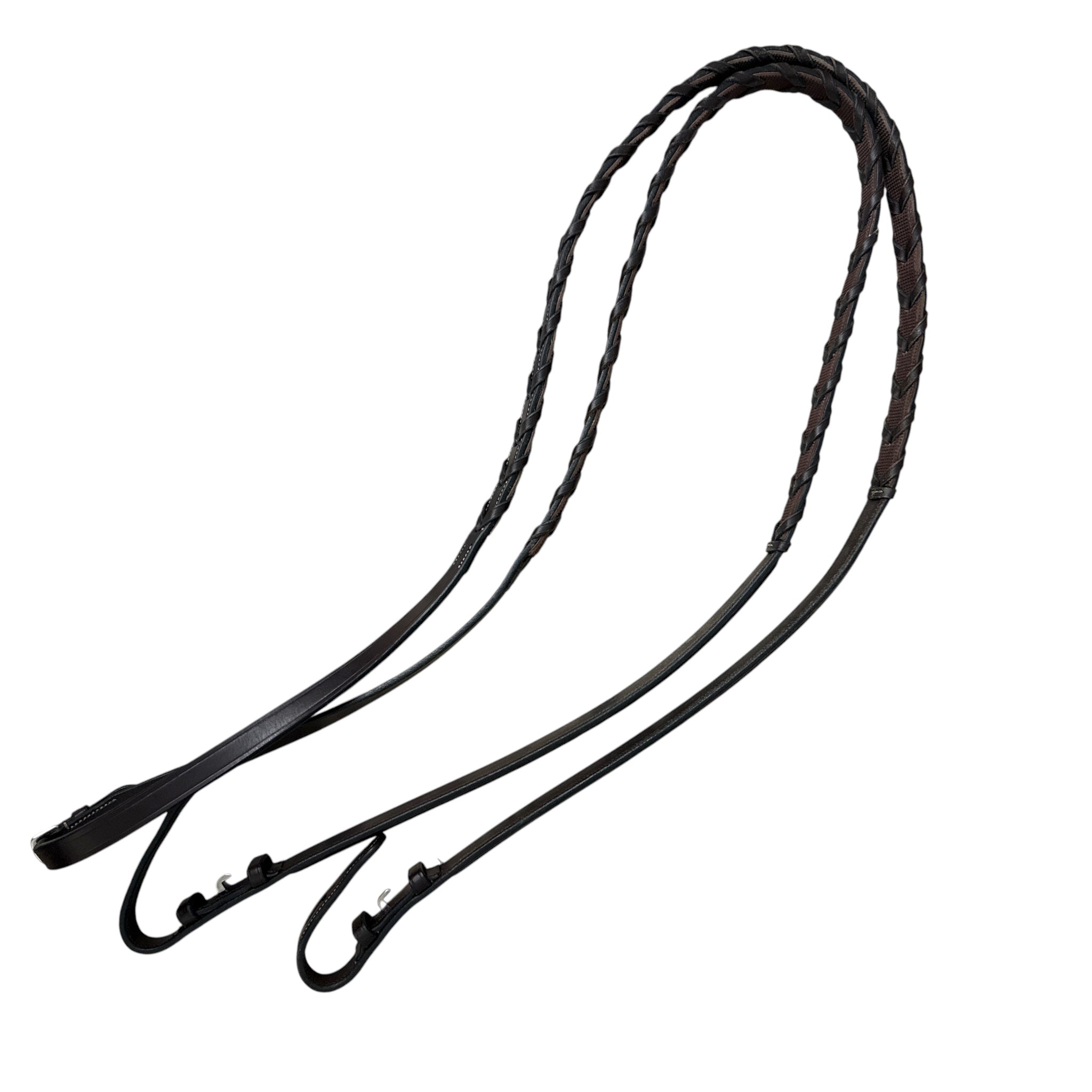 Equinavia Valkyrie Rubber Lined Laced Reins - Chocolate Brown / Full NEW