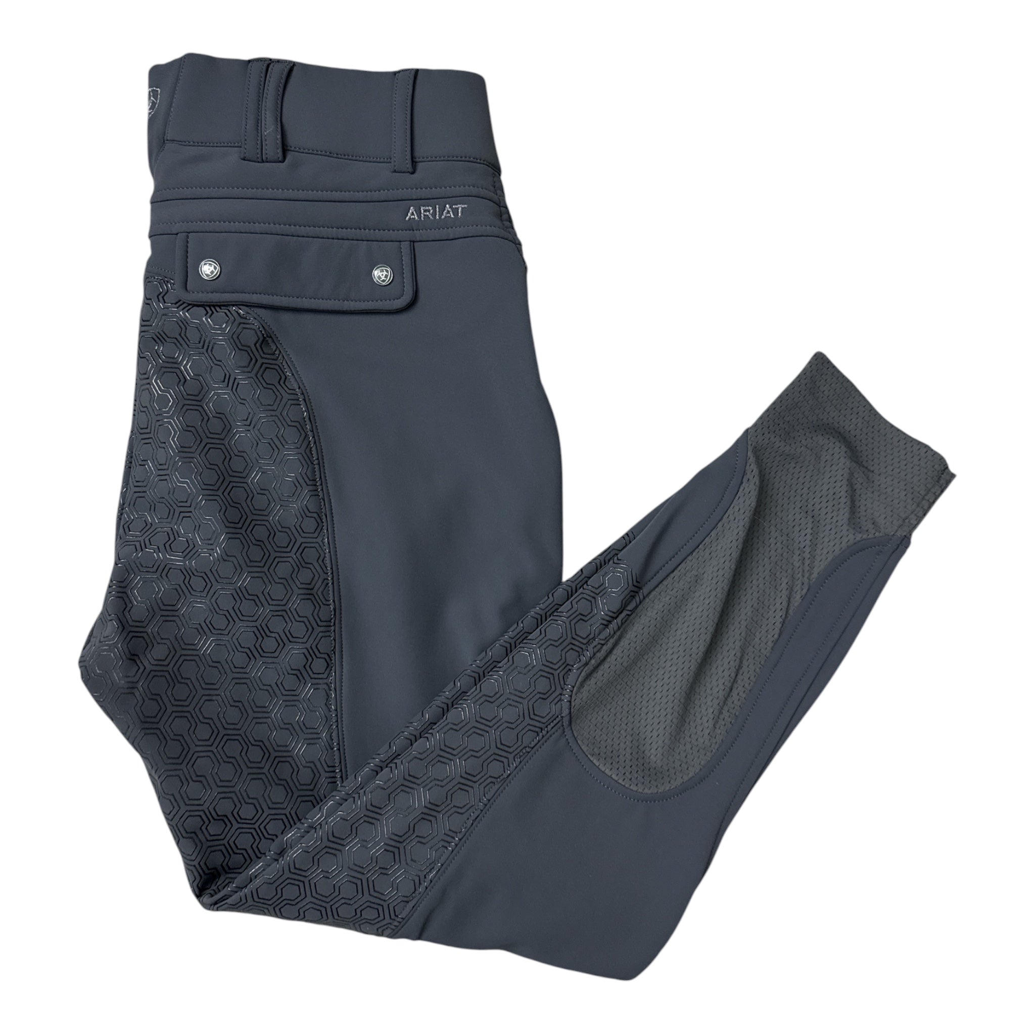 Ariat Tri Factor Winter Fleece Full Seat Breeches - Grey / Size US 30 R