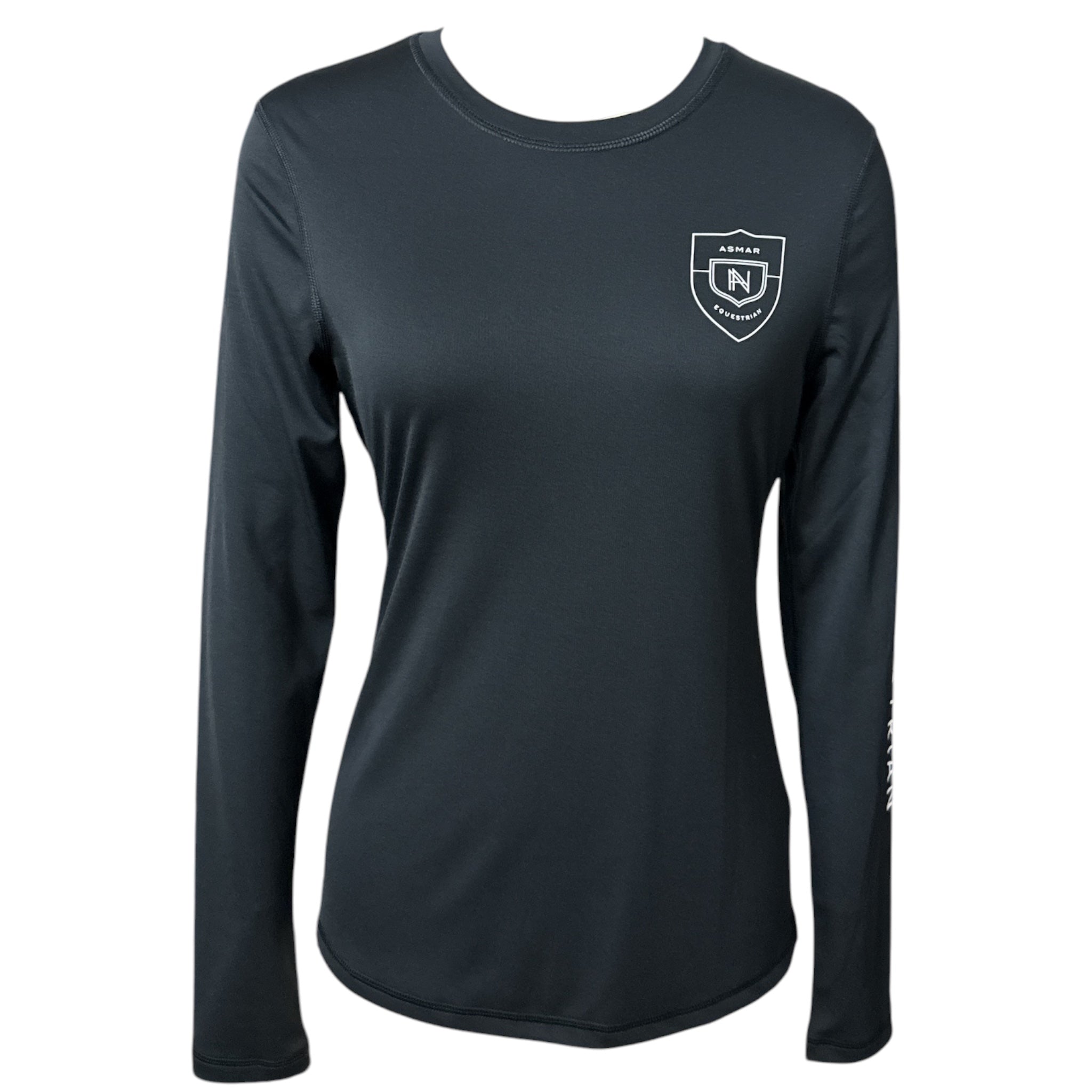 Asmar Equestrian Sustainable Long Sleeve Logo Tee - Black / Size Medium