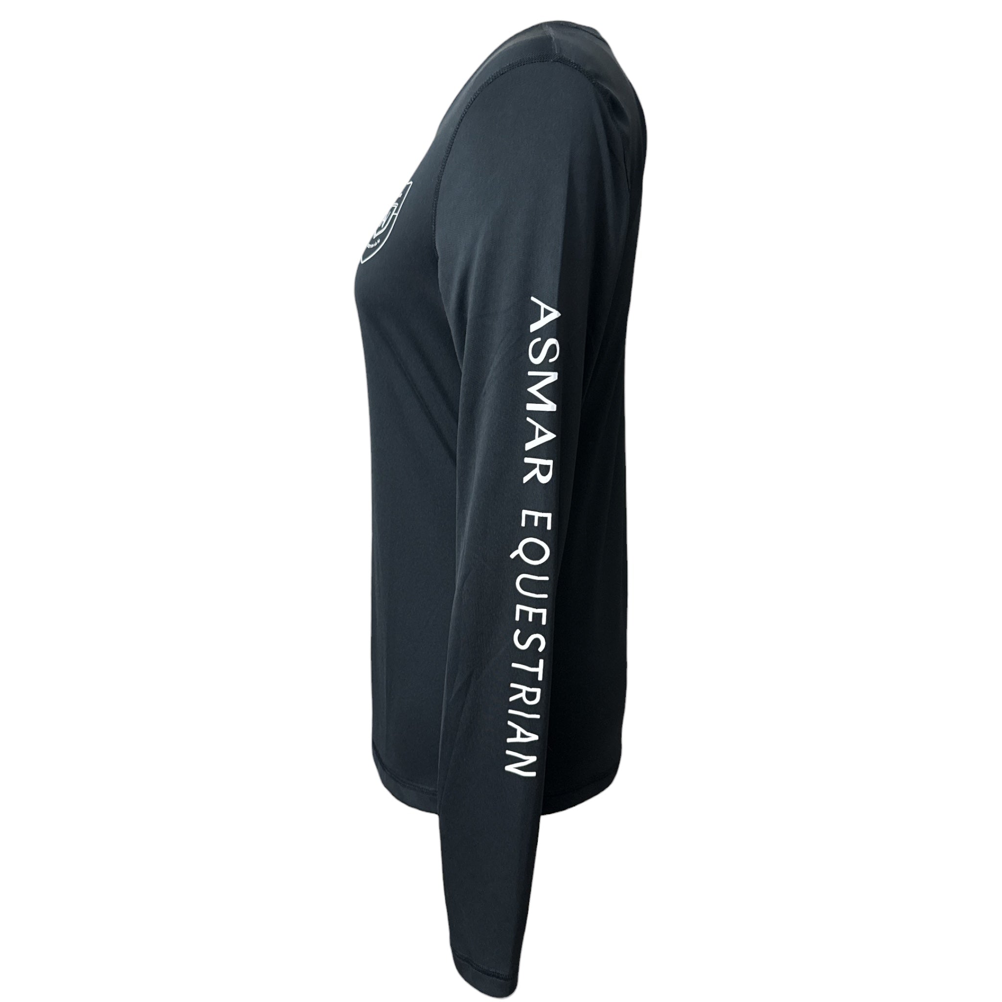 Asmar Equestrian Sustainable Long Sleeve Logo Tee - Black / Size Medium