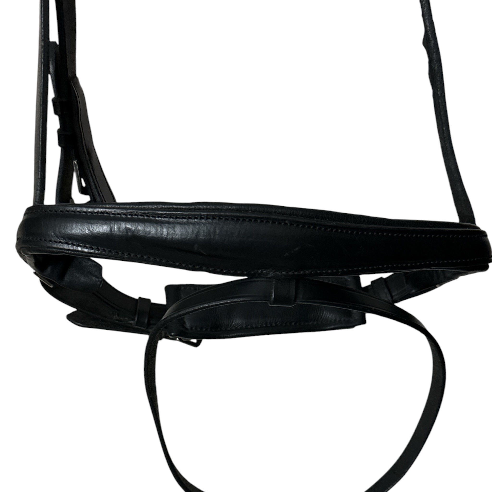 Black Leather (Unbranded) Flash Bridle with Web Reins- Full/Horse Size NEW