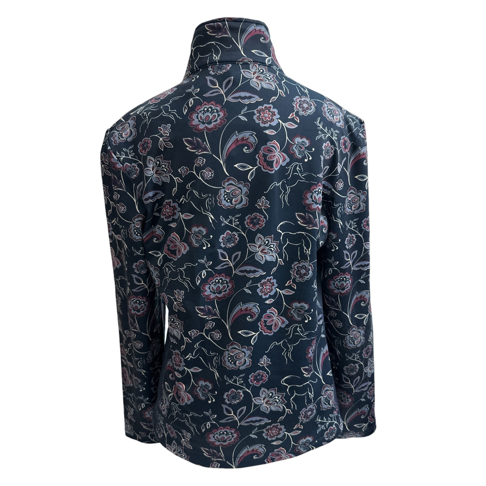 Kerrits Kids Up Tempo Fleece Tech Top - Admiral Winter Bloom / Size Medium Youth