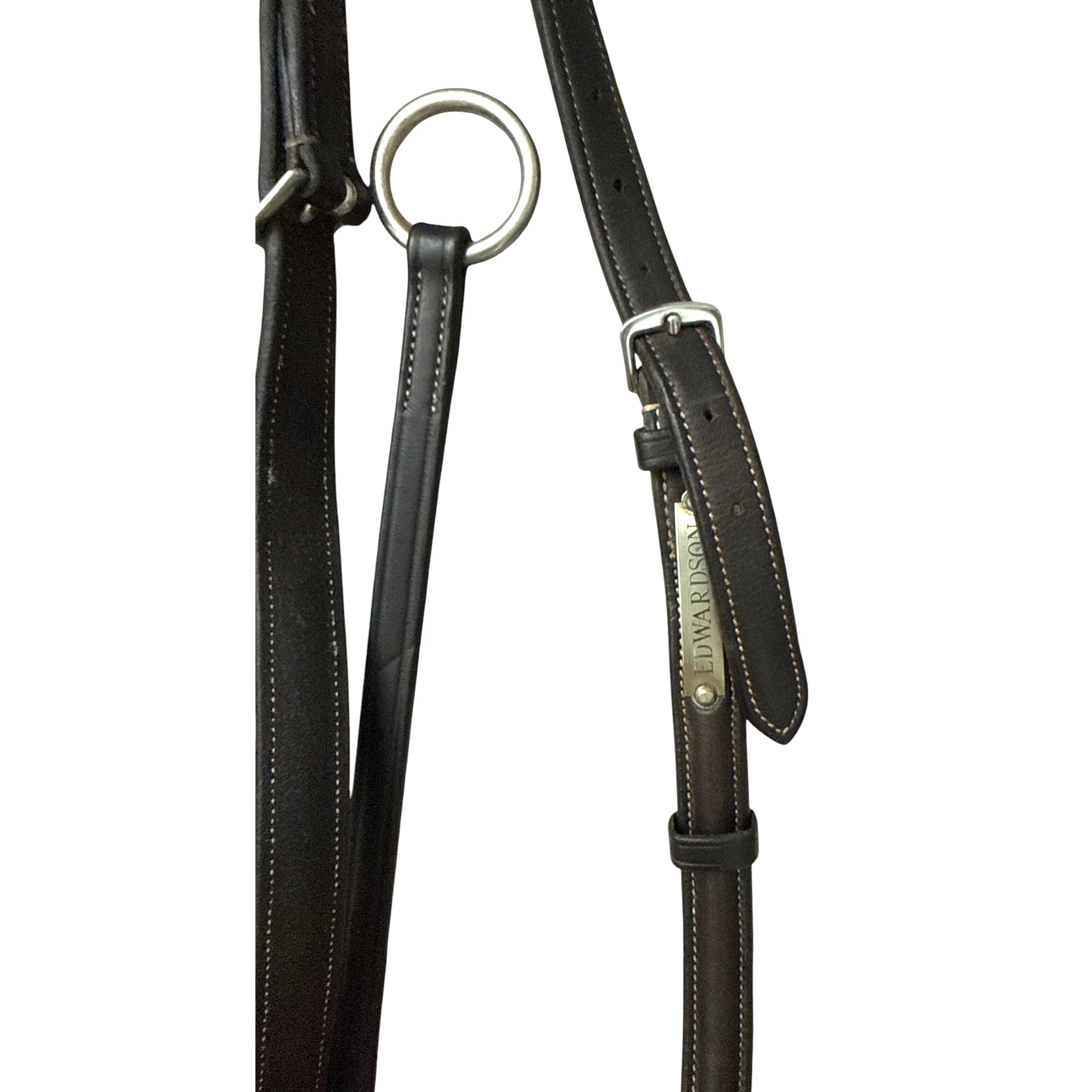 Fancy Stitch Raised Leather Standing Martingale - Brown / Full Horse Size