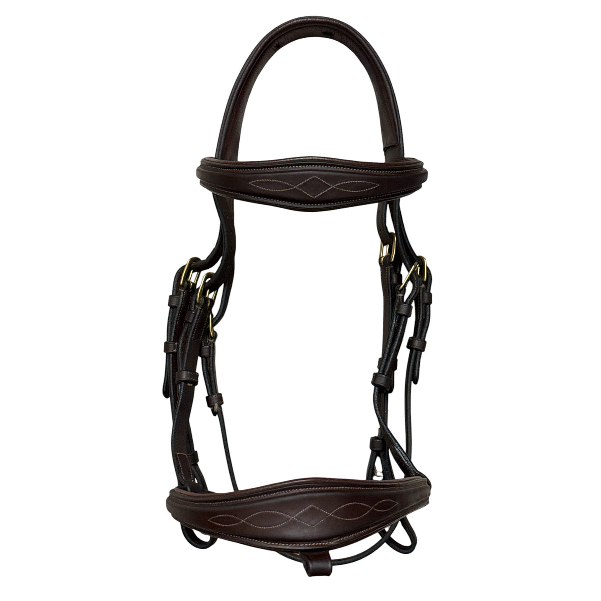Dy'on Flash Bridle - Brown with Brass Buckles / Cob Size