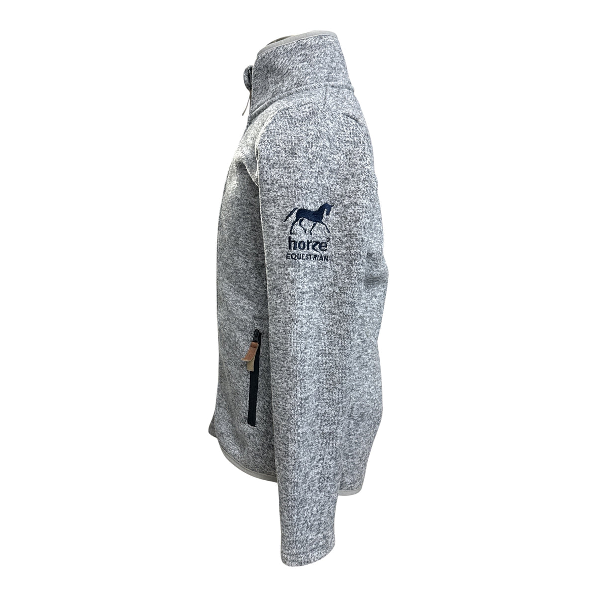 Horze Kids Zip Up Fleece Jacket - Grey / Size 11-12 Years Old