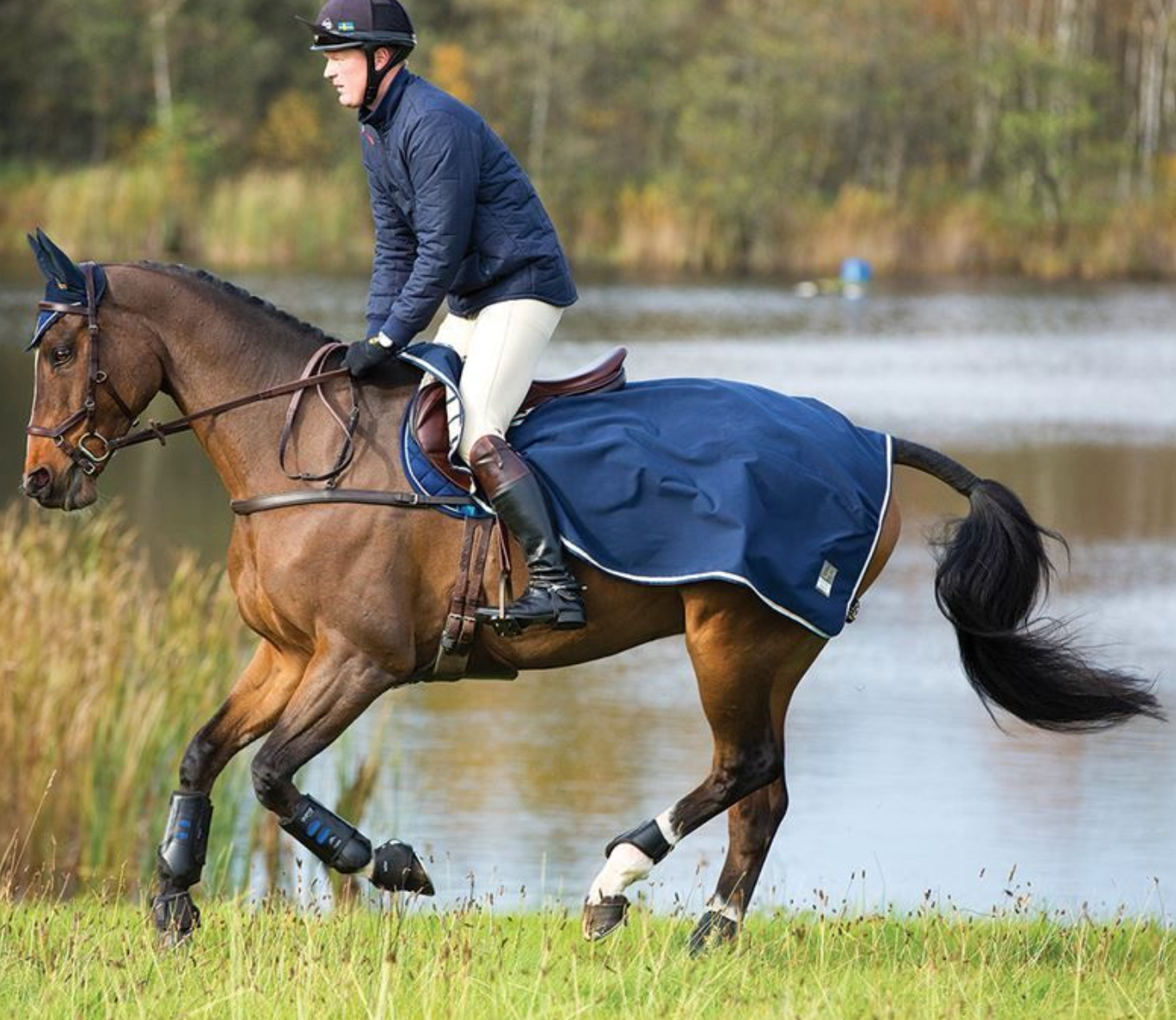 Horseware Rambo Waterproof Fleece Competition Exercise Sheet - Blue / Size Large