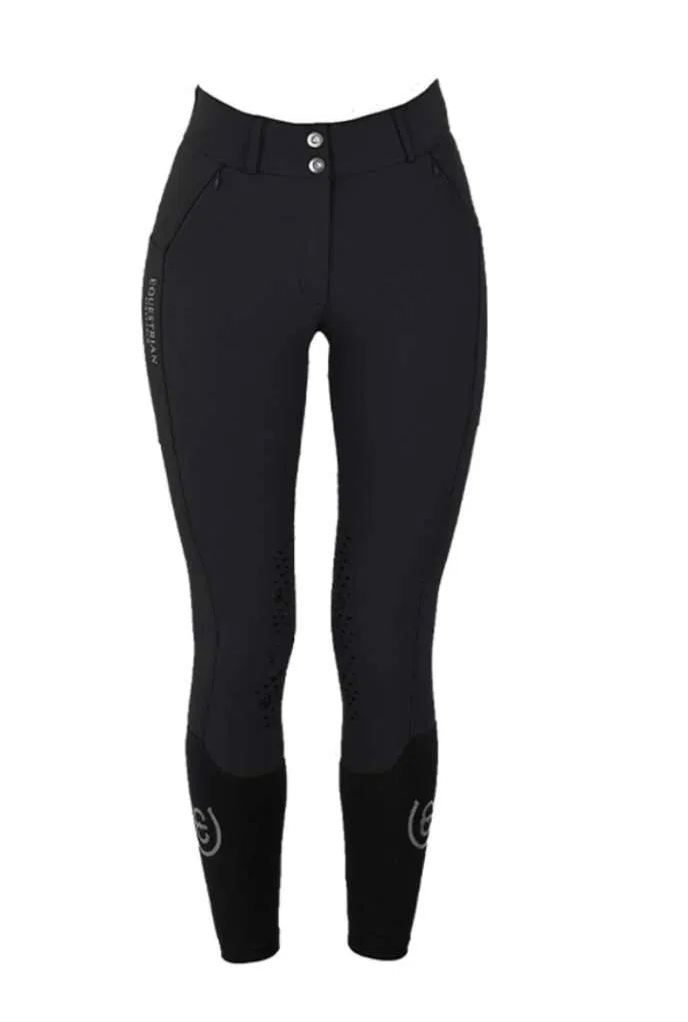 Equestrian Stockholm Elite Jump Knee Grip Breech - Black / Size EU 44 (US 32) NEW