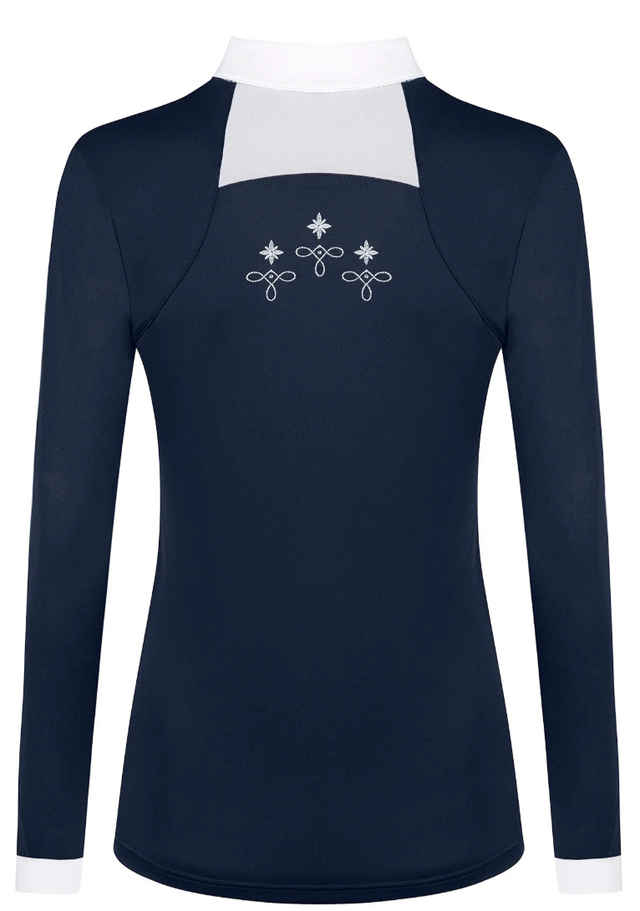 Fair Play Women's Lorella Long Sleeve Show Shirt - Navy / Size XL (EU 40) NEW