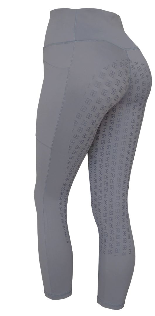 Barn and Beyond Equestrian The Finn Full Grip Seat Legging Breeches - Grey / Size XXL NEW