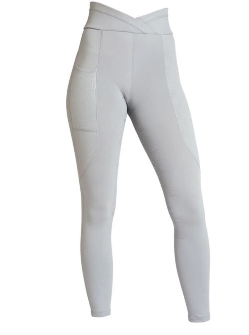 Kingsland KL Katinka Tights Full Seat Grip - Steel Grey / Size XL NEW