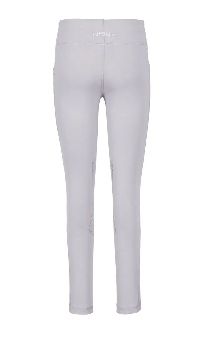TuffRider Kids' Minerva EquiCool Tights - Lilac Gray / Size Youth Small NEW
