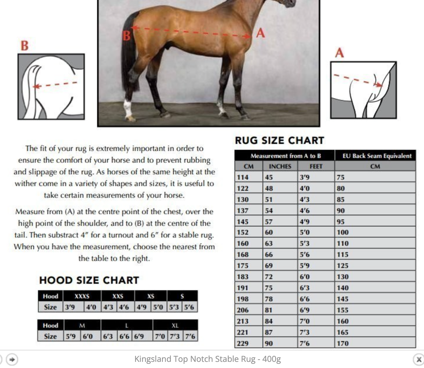 Kingsland Classic Top Notch Turnout 300g - Navy Neck Cover 5'6" / 125cm. NEW