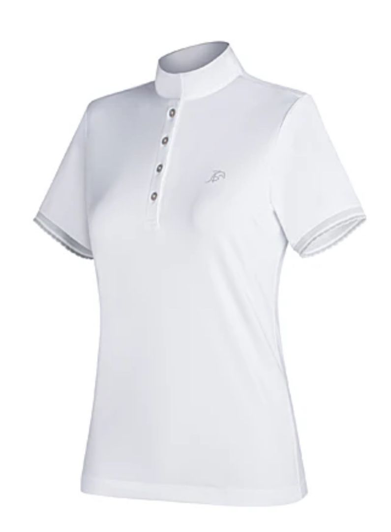 white riding shirt polo