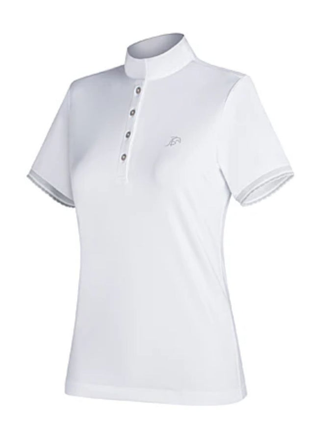 white riding shirt polo