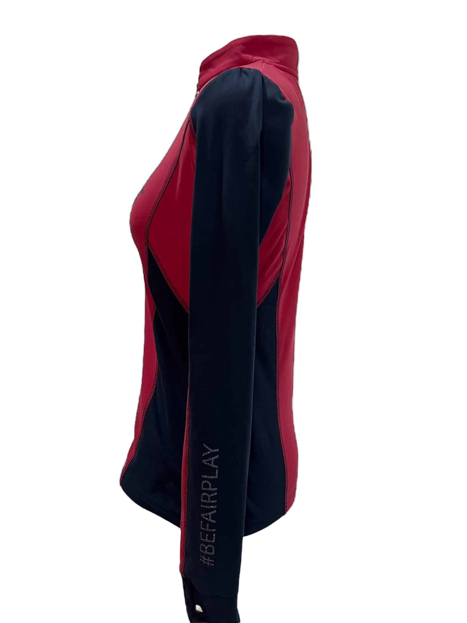 Fair Play Half Turtleneck KAMILA Dark Pink-Navy Medium New w/Tags