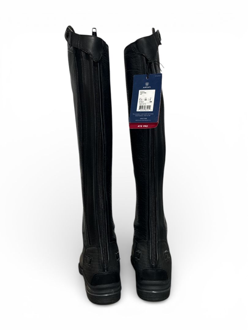 Ariat Women's V Sport Tall Zip Boot - Black / Size US 7.5 Medium Height / Regular Calf  NEW