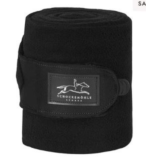 Schockemohle Fleece Bandages Polo Wraps -  Cool Black /  Set of 4  NEW