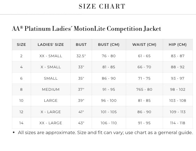 AA Platinum Ladies’ MotionLite Competition Jacket Show Coat  - Navy / Size XL (US 12)