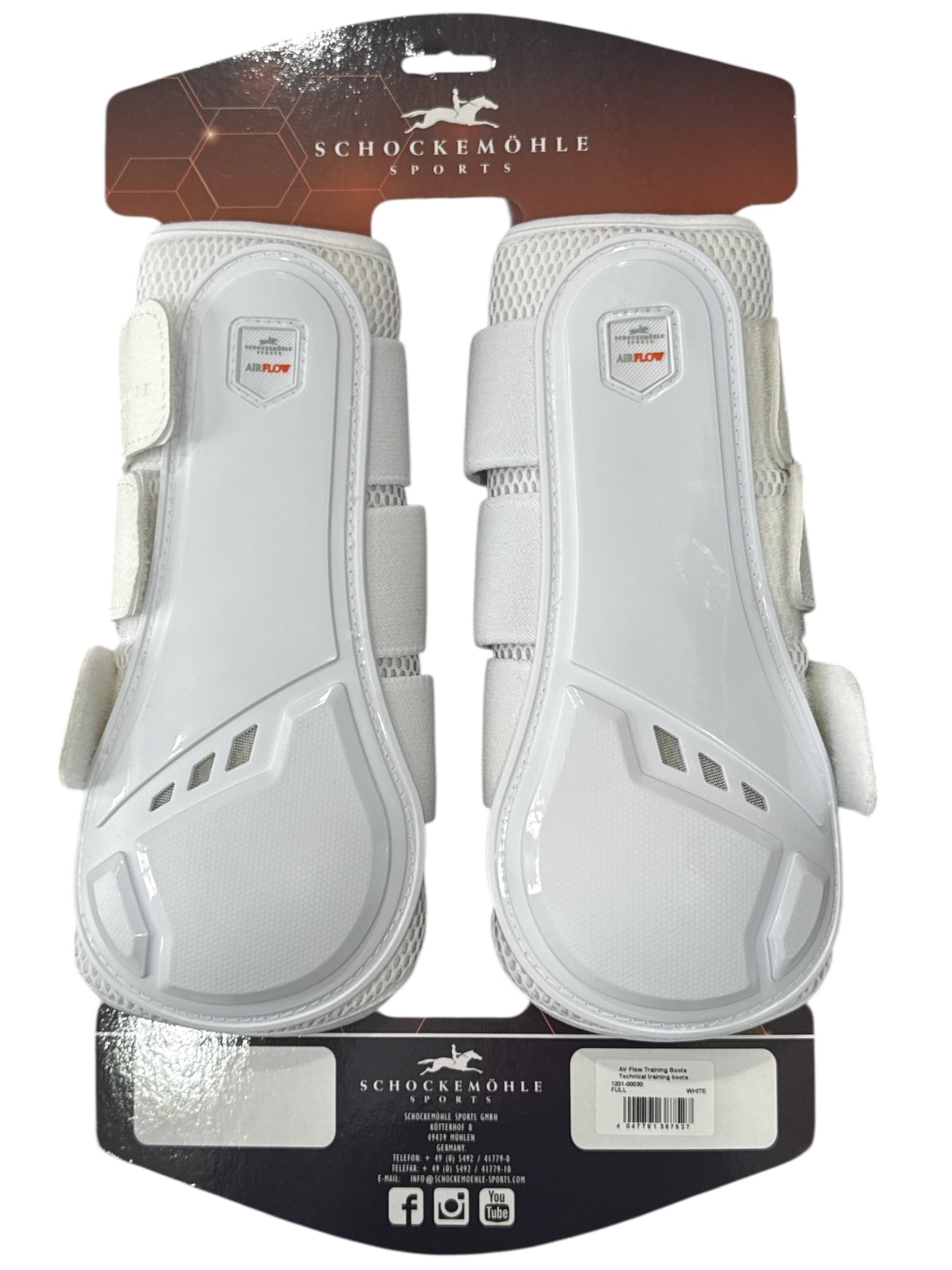 Schockemohle Air Flow Pro Boot Collection Technical Training Boots - White / Full/Horse Size   NEW