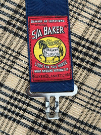 Original Baker Blanket 5/A Size 78 Baker Plaid, Navy Trim