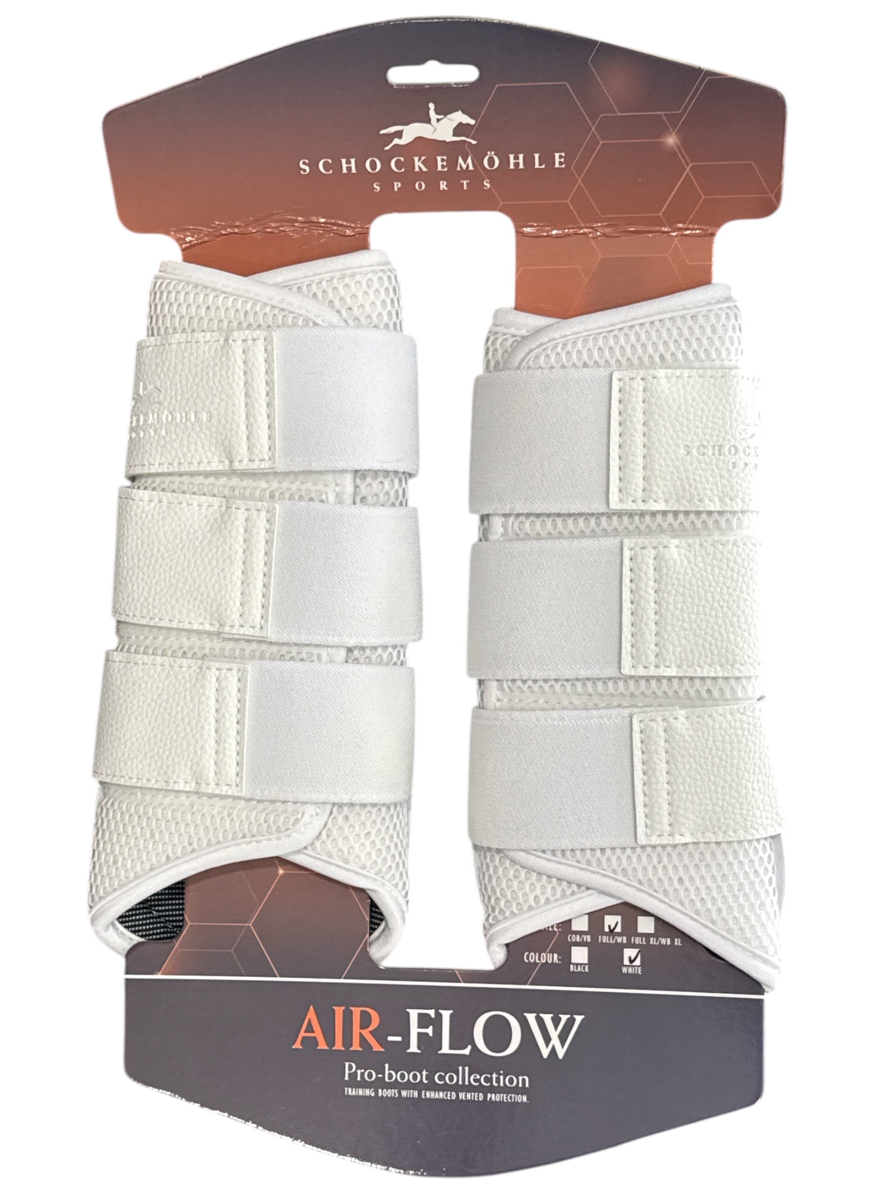 Schockemohle Air Flow Pro Boot Collection Technical Training Boots - White / Full/Horse Size  NEW