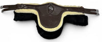 Kentucky Horsewear Sheepskin Stud Girth - Brown Leather / Cream & Black Sheepskin Liners 130 cm / 52"