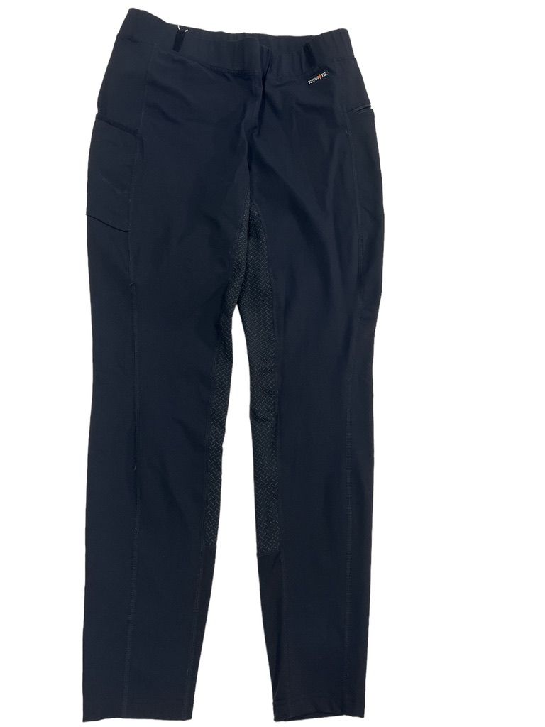 Kerrits Women’s Pull on Full Seat Grip Pull on Breeches - Black / Size XL
