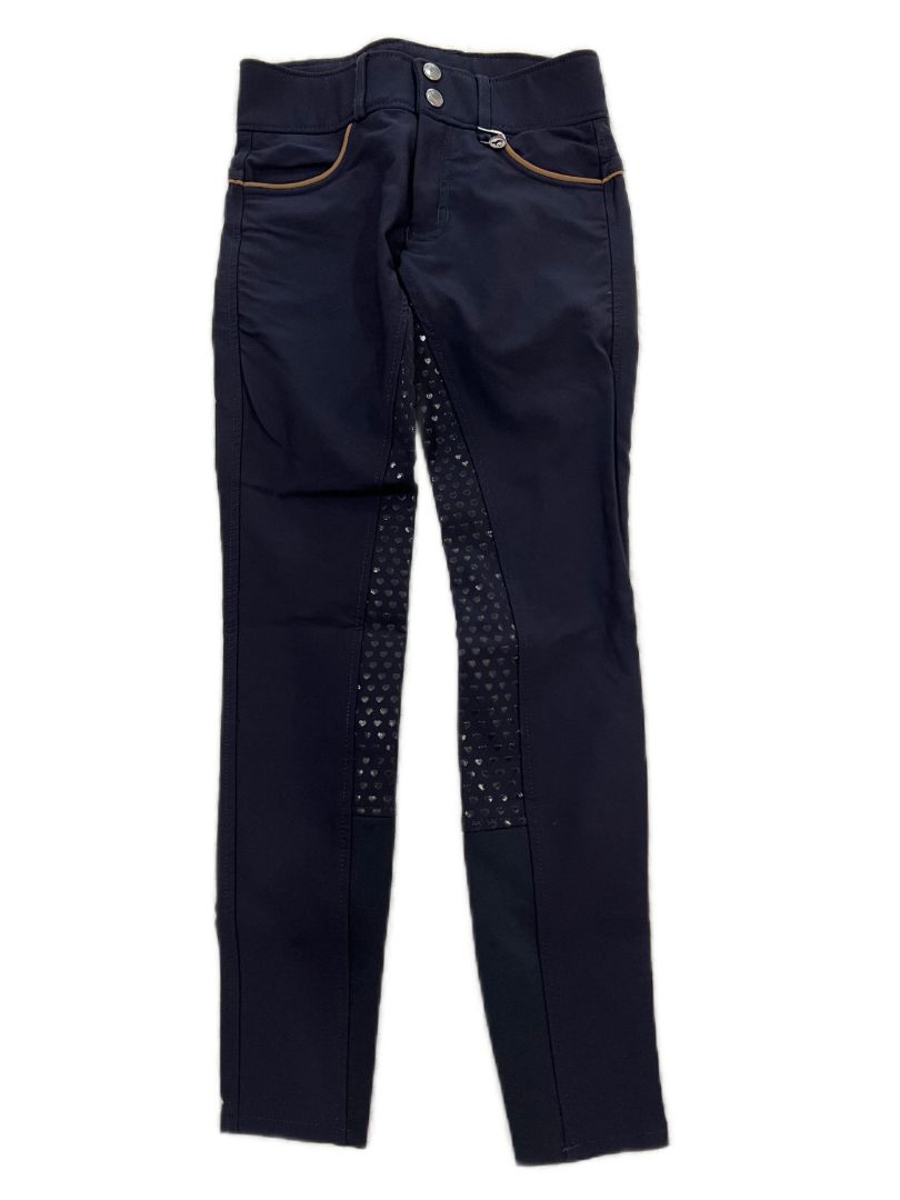 Horze Girl's Full Seat Riding Breeches - Youth Size 10 / Navy