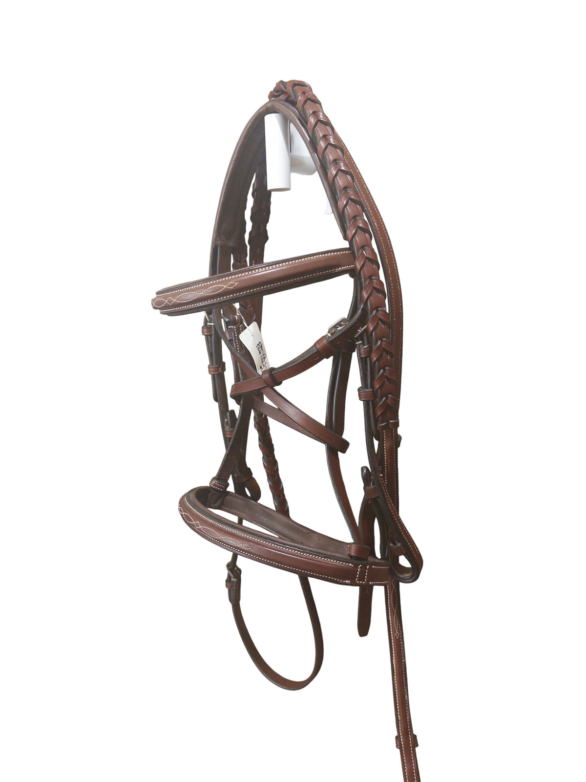 Beval Gladstone Fancy Stitch Bridle - Pony Size with Braided Reins
