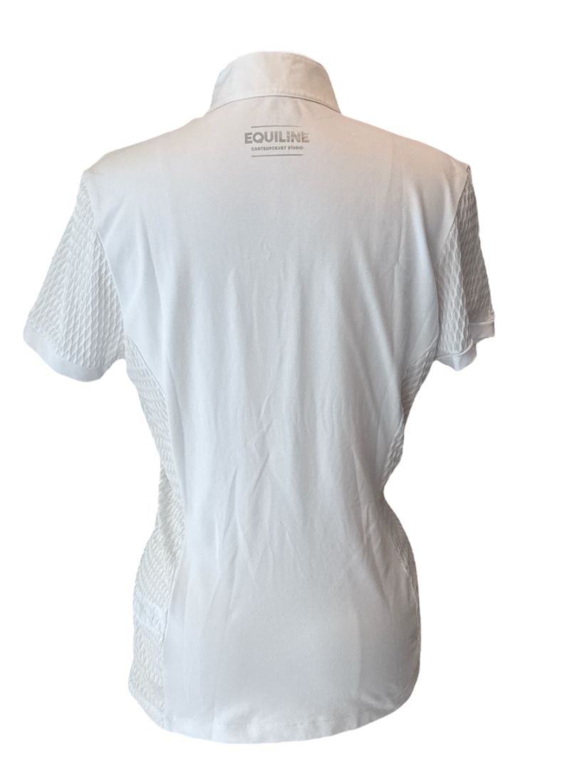 Equiline Women's Catic Short Sleeve Show Shirt - White / Size Large  NEW