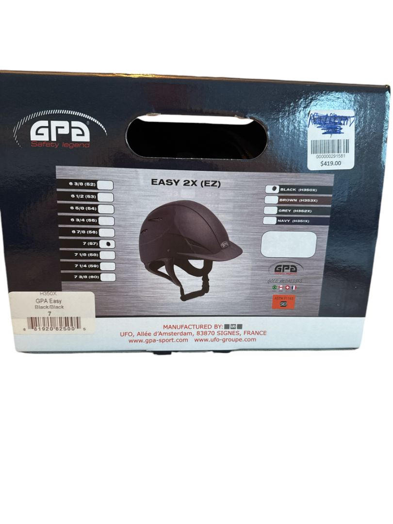 GPA Easy 2X Black Women's Helmet H350X Size 7 (57) NEW