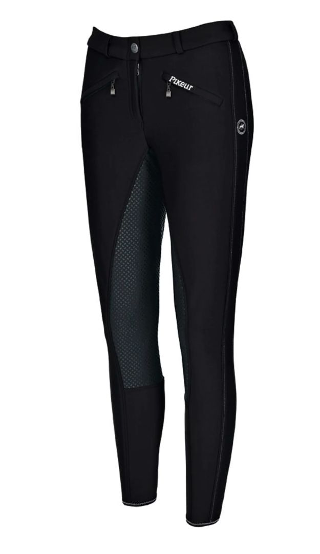 Pikeur Latina Grip Softshell Full Seat Breeches - Black Size EU 38 (US 26)