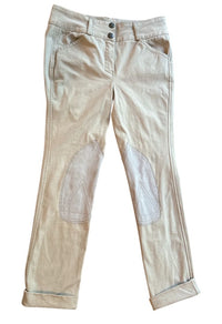 Dover Saddlery Kids Knee Patch Jod - Tan / Size Youth 10