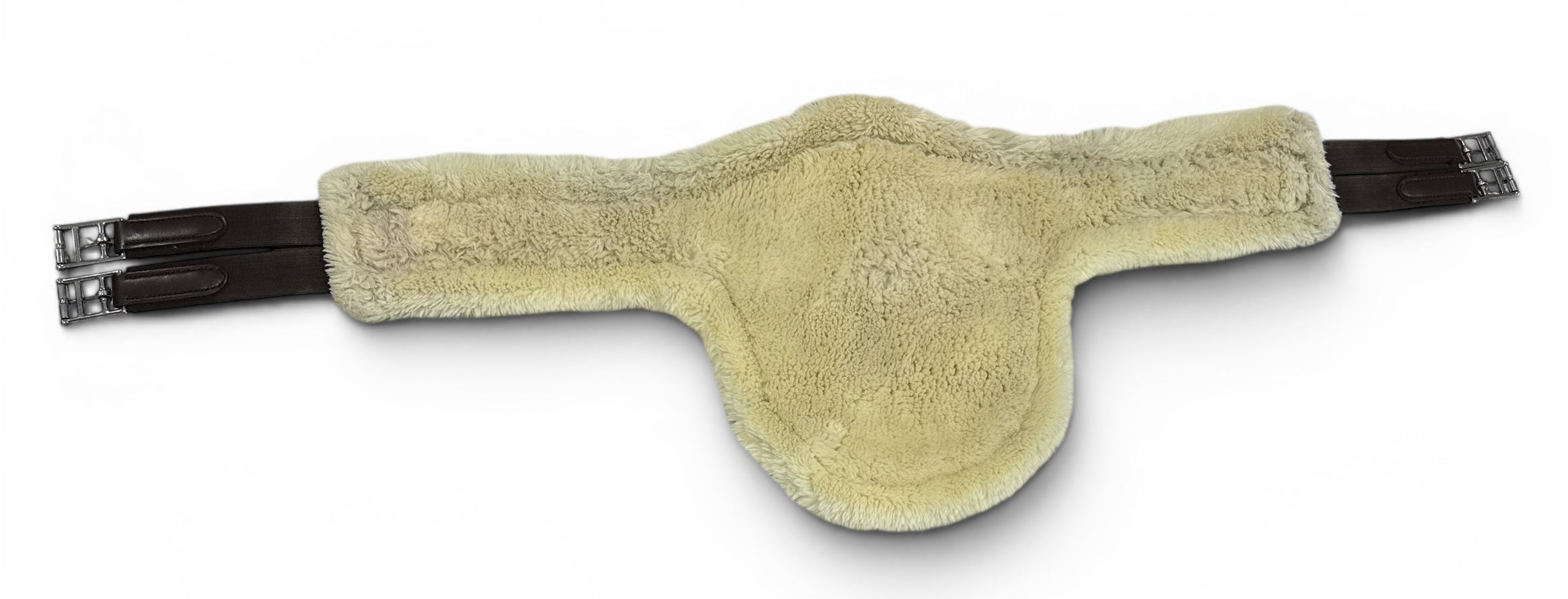 Kentucky Horsewear Sheepskin Stud Girth - Brown Leather / Cream & Black Sheepskin Liners 130 cm / 52"
