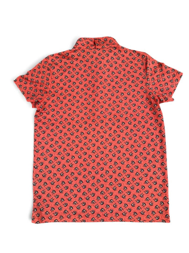 Kerrits Kids Ice Fil Short Sleeve Shirt - Orange Print / Size Youth Large