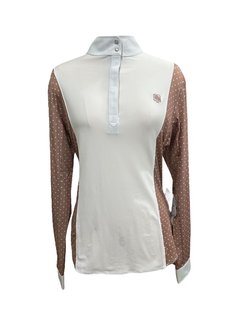ROMFH Schuyler Long Sleeve Shirt White and Rose Dot / Size XL NEW