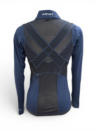 Ariat Women's Ascent 1/4 Zip Baselayer Training Shirt - Navy / Size Small