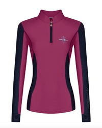 Fair Play Half Turtleneck KAMILA Dark Pink-Navy Medium New w/Tags