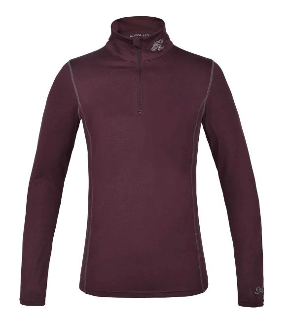 Kingsland Lara Girls 1/2 Zip Training Shirt, Red Port Royal 122/128 (US 7/8) NEW
